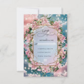 Elegante Bloemen Bouquet Rosy Wedding RSVP Kaartje (Voorkant)