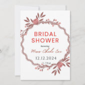 Elegante Bloemen Bruids Douche uitnodiging (Voorkant)