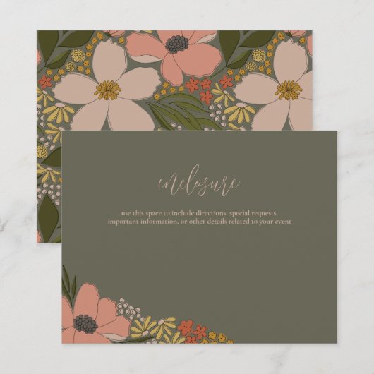 Elegante Bloemen Bruids Douche Uitnodiging Insert (Voorkant / Achterkant)