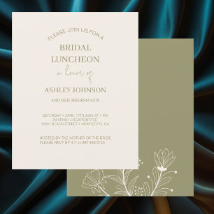Elegante Bloemen Bruids Luncheon Uitnodiging Flyer