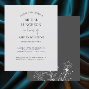 Elegante Bloemen Bruids Luncheon Uitnodiging Flyer