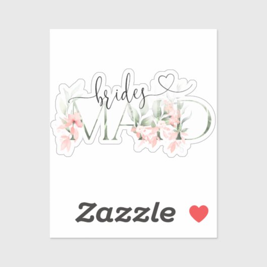 Elegante Bloemen Bruids Partij & Bruidsmeisje Stic Sticker (Vel)