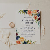 Elegante Bloemen Bruidsmeisjes Brunch Douche Kaart