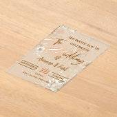 Elegante Bloemen bruiloft acryl uitnodiging (Laagn)