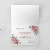 Elegante bloemen bruiloft bedankkaart (Binnen)
