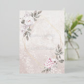 Elegante Bloemen Bruiloft | Folie Uitnodiging (Staand Voorkant)