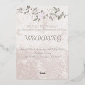 Elegante Bloemen Bruiloft | Folie Uitnodiging (Achterkant)
