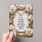 Elegante Bloemen Bruiloft Frame Acryl Uitnodigingen (Insitu (Draagbaar))