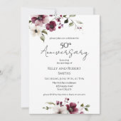 Elegante Bloemen bruiloft Jubileum Uitnodiging (Voorkant)