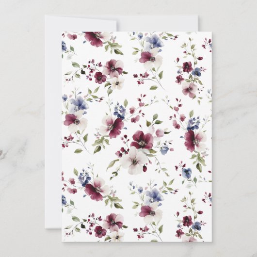 Elegante Bloemen bruiloft Jubileum Uitnodiging (Achterkant)