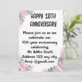 Elegante Bloemen bruiloft Jubileum Uitnodiging | B (Staand voorkant)