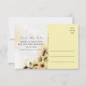 Elegante bloemen bruiloft save the date postkaart (Achterkant)