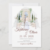 Elegante bloemen bruiloft uitnodiging (Voorkant)