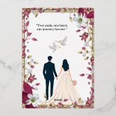 Elegante bloemen bruiloft uitnodiging (Achterkant)