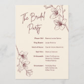 Elegante Bloemen Bruiloft Uitnodiging – Diep Maroo (Achterkant)