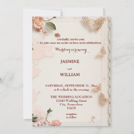 Elegante bloemen bruiloft uitnodiging Kaart Custom