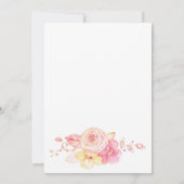 Elegante bloemen bruiloft uitnodiging met parels e (Achterkant)