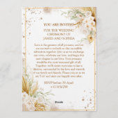 Elegante bloemen bruiloft uitnodiging – Moderne ka (Achterkant)