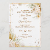 Elegante bloemen bruiloft uitnodiging – Moderne ka (Voorkant)