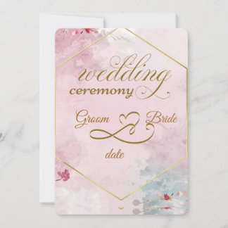 Elegante Bloemen Bruiloft Uitnodigingskaart Afdruk