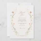 Elegante bloemen bruiloft uitnodigingskaart kaart (Achterkant)