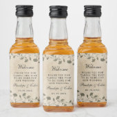 Elegante  Bloemen Bruiloft Welkomstmand Mini Likeurfles Etiket (Flessen)