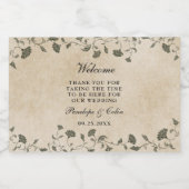 Elegante  Bloemen Bruiloft Welkomstmand Mini Likeurfles Etiket (Enkel label)