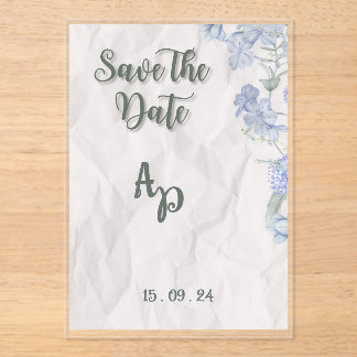 Elegante Bloemen Bruiloftsinvatie Bewerkbaar Acryl Uitnodigingen