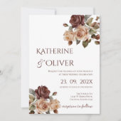 Elegante bloemen bruiloftsinvatie kaart (Voorkant)