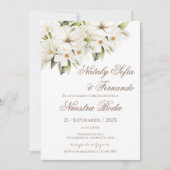Elegante bloemen bruiloftsinvatie kaart (Voorkant)