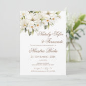 Elegante bloemen bruiloftsinvatie kaart (Staand voorkant)