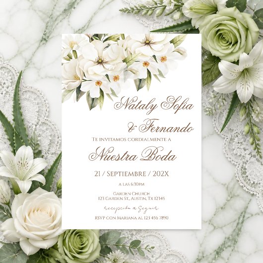 Elegante bloemen bruiloftsinvatie kaart