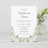 Elegante bloemen bruiloftsinvatie kaart (Staand voorkant)