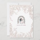 Elegante bloemen bruiloftsinvitaties beige minimal kaart (Achterkant)