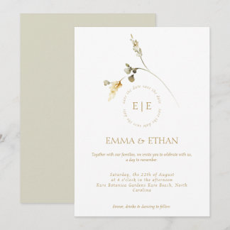 Elegante Bloemen Bruiloftsinvitaties Kaart