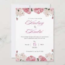 Elegante bloemen bruiloftsinvitaties