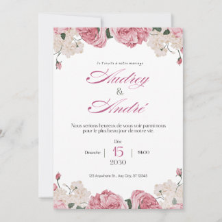 Elegante bloemen bruiloftsinvitaties kaart