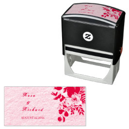 Elegante bloemen bruiloftsinvito zelfinktende stempel
