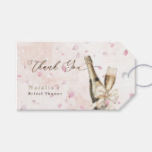 Elegante Bloemen Bruisende Bruiloft Dankkaart Cadeaulabel (Voorkant (Horizontaal))