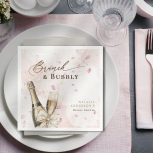 Elegante Bloemen Brunch & Mousserende Bruiloft Bor Servet