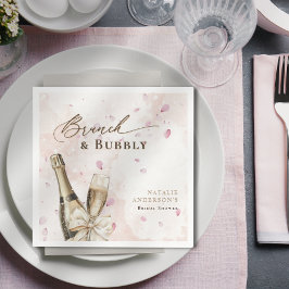 Elegante Bloemen Brunch & Mousserende Bruiloftsdou Servet