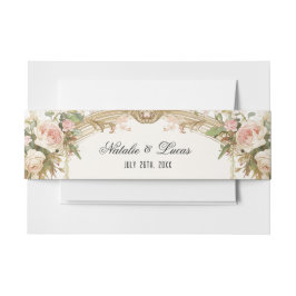 Elegante Bloemen Buik Band 5x7 Huwelijksuitnodigin Uitnodigingen Wikkel
