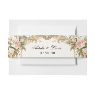 Elegante Bloemen Buik Band 5x7 Huwelijksuitnodigin Uitnodigingen Wikkel