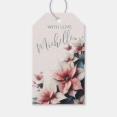 Elegante bloemen  cadeaulabel (Voorkant)