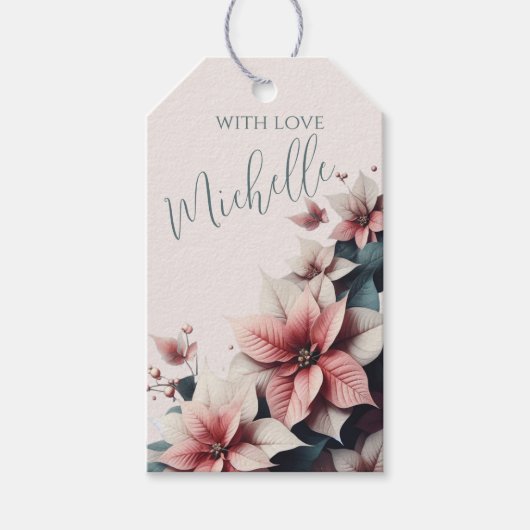 Elegante bloemen  cadeaulabel (Voorkant)