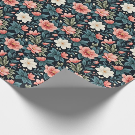 Elegante bloemen, cadeaupapier (Hoek)