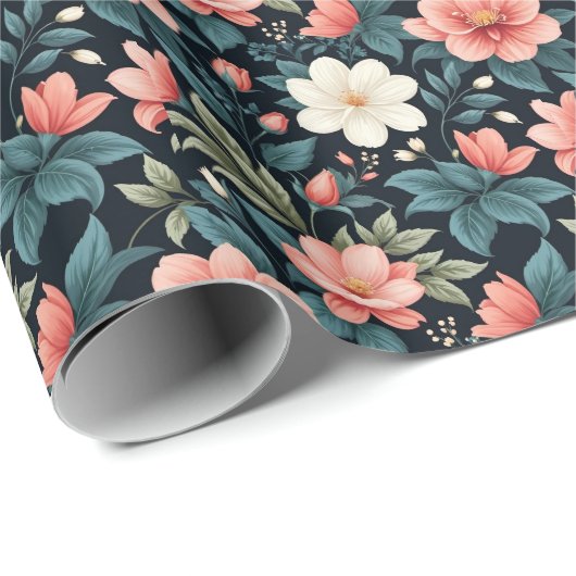 Elegante bloemen, cadeaupapier (Rol Hoek)
