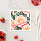 Elegante Bloemen Camellia Servet (Insitu)