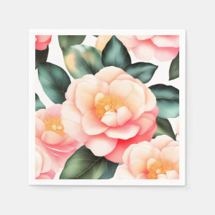 Elegante Bloemen Camellia Servet