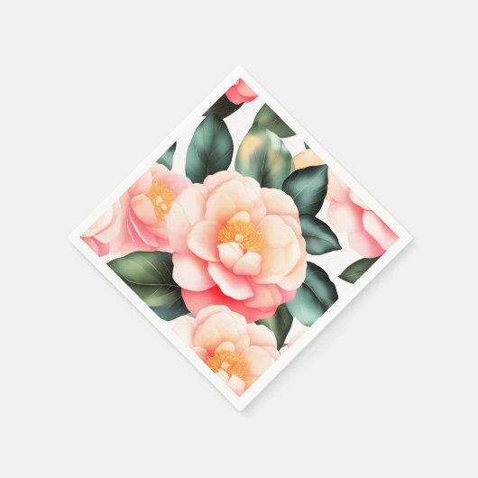 Elegante Bloemen Camellia Servet (Hoek)